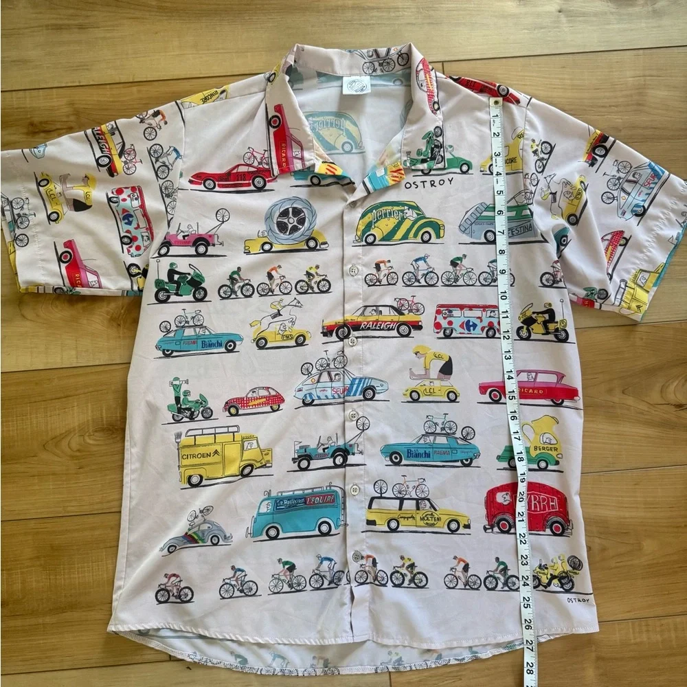 Men's Vintage Car Print Casual Shirt - Multicolor - Picture 2 of 6
